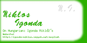miklos igonda business card